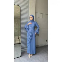 Salwa Dress Ceruti Ootd Hijab Fashion Simple Seragam Bridesmaid Kondangan Wanita, BIGSIZE DRESS+HIJA