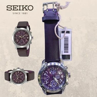 Seiko Criteria SND871 SND871P1 Purple Chronograph 36 mm Rubber Strap Quartz Original Jam Tangan Wani