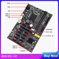 B250 BTC-12P For Mining Motherboard B250 MINING EXPERT BTC 12 Card 12GPU LGA1151 DDR4 12 Graphics Mainborad