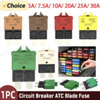 15A Circuit Breaker ATC Blade Fuse Manual Reset Resettable 15 Amp 28V DC for Marine Rally Automotive Boat Car Accessories Parts