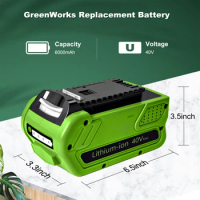For Greenworks 40V 6.0AH Lithium Ion Battery (Greenworks Battery) 100% Brand New 29462 29472 GMAX Lawn Mower Power Tools Battery