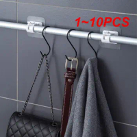 1~10PCS Self Adhesive Curtain Rod Holders No Drill Curtain Rods Brackets No Drilling Nail Free Adjustable Hooks -2