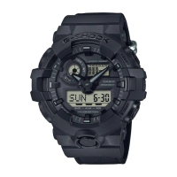 【CASIO 卡西歐】G-SHOCK 街頭潮流/尼龍錶帶/53mm/百搭酷黑(GA-700BCE-1A)