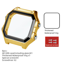 ชุดโมดิฟาย AE1200 AE1300 เคสขอบสำหรับ Casio 3299 AE-1200 AE-1300 เคสสายสแตนเลส สร้อยข้อมือโลหะ ชุด A