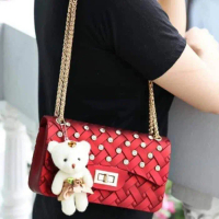 TW 192 Tas Pesta Wanita Jelly Anyaman 001-6A Diamond Tas  Korean 22cm