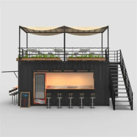 Prefab Modern Restaurant Container Luxury Coffee Shop Container Bar 20ft 40ft Shipping Container Caf