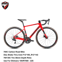 Twitter-Carbon Road Bike with Disc Brake, 700c x 25C, 105 R7000 Groupset, 22 Speed Racing Bicycle, New Coming