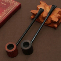 Ebony Wood Pipe Smoking Pipes Portable Straight Type Retro Sailor Smoking Pipe Wood Smoking Accessories Pipes Gifts Men