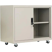Metal Mobile Lateral File Cabinet, Storage Locker,Printer Stand with Open Storage Shelves for Office,School