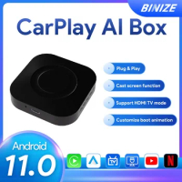 Binize Carplay Mini AI Box with HDMI Wireless Carplay Adapter Android Auto Netflit YouTube Android 11 For VW Toyota Ford Mazda
