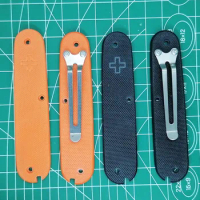 1 Pair G10 Scales with Pocket Clip for 91 mm Victorinox Swiss Army Knife Modify Handle for SAK Scale
