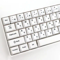 129 Keys Black White Keycaps Japanese Keycap Cherry Profile PBT KeyCap For MX Switches Mechanical Keyboard