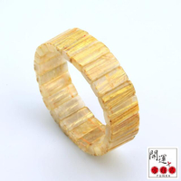 【開運方程式】金黃滿絲鈦晶手排20mm手排(隨機出貨)
