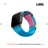 【UAG】Apple Watch 42/44/45/49mm 時尚尼龍錶帶加長版-藍粉(UAG)