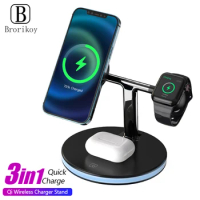 3 in 1 Magnetic Wireless Chargers 25W For iphone 12 Mini Pro Max Fast Wireless Charger For Airpods Pro Apple iWatch 6 5 4 Holder