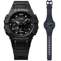 CASIO卡西歐 G-SHOCK 全新錶殼 智慧藍芽 碳纖維核心防護雙顯錶-GA-B001-1A 全黑