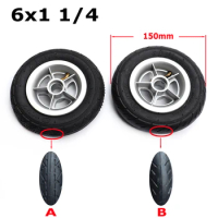 6x1 1/4 Wheels 150mm 6 Inch Pneumatic Tire With Aluminum Rims For Gas Electric Scooters E-bike A-folding Bike