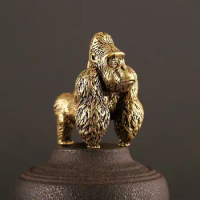 Bronze Statue Hand Carving Gorilla Statue Gorilla Ornament Monkey King Kong Statues et Sculptures Desk Decoration Figurines