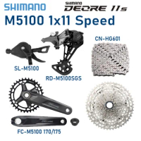 Shimano Deore M5100 11S Groupset Shifter Derailleur MTB Crankset 175 170 Sprocket 42T 51T K7 HG601 Chain 11 Speed Set 11V Bike