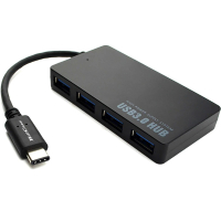 【Bill Case】攜帶型超薄 5Gbps Type C轉USB 3.0  4 孔 極速傳輸集線器(黑霸 15公分)