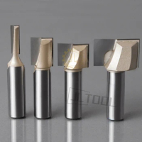 Tungsten Carbide 1/2 1/4 Router Bit CNC Router Bits for Wood 6mm Milling Cutter Wood Cleaning Bottom Straight Router Bit Set
