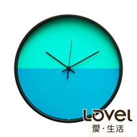 【WUZ 屋子】LOVEL 30cm 美式極簡金屬框靜音時鐘-綠藍(T721POK-BL)