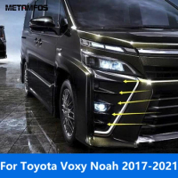 For Toyota Voxy Noah 2017-2019 2020 2021 Chrome Front Fog Light Lamp Eyelid Eyebrow Foglight Grille Trim Accessories Car Styling