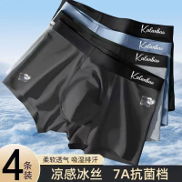 Đồ lót nam bằng lụa băng siêu nhẹ mùa hè thoáng khí kháng khuẩn quần boxer cho nam thanh thiếu niên 