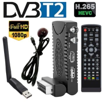 Mini DVB T2 H.265 HD Digital DVB-T2 Spain TDT Europe Terrestrial TV Receiver HEVC 1080HD Decoder EPG Set Top Box Scart Interface