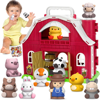 KMUYSL Toys for 1 2 3 Years Old Boys Girls Big Red Barn Farm Animal Playset for Boys Girls Learning 