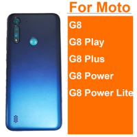 For Motorola Moto G8 G8 Play G8 Plus G8 Power Lite Battery Door Housing Glass Back Cover Back Battery Rear Case Housing Adhesive