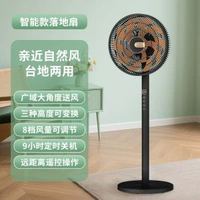 黑色電風扇家用遙控落地扇風扇臥室輕音大風力搖頭立式