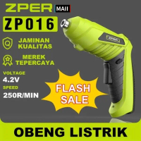 【COD】ZPER Mesin Bor Baterai 4.2V Obeng Listrik Cordless Drill Battery Bor Kayu Triplek Besi Bor ZP01