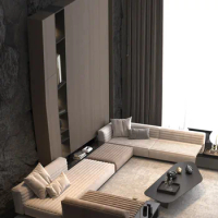New Roger sofa art Italian minimalist villa corner home coffee table tea table integrated