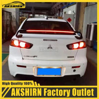 For Mitsubishi LANCER EVO 2010-2015 high quality ABS spoiler gloss black car tail trim rear trunk spoiler wing with Led