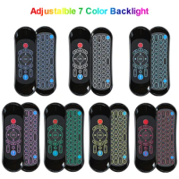 50pcs T120 2.4G Wireless Backlit Voice Gyroscope IR Learning Air Mouse Mini Keyboard Remote Control for Android TV BOX/Windows