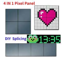 4 in1 LED Splicing Pixel Display Music Sync Ambient Light DIY Text Pattern Bluetooth APP Control for Gaming Room TV Wall Decor