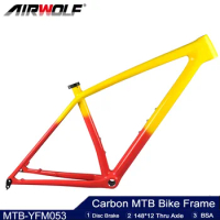 Airwolf 29er Full Carbon MTB Frame T1100 Full Carbon Fiber Mountain Bike Frame 913g XC Cross Country Super Light Bicycle Frame