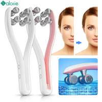 Ems Face Lifting Machine RF Therapy Vibration Roller Facial Massager Face Slimming Double Chin Removal V Line Lift Belt SkinCare