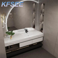Kfsee 1Pcs A Set 80cm Length Furniture Bathroom Cabinet with Mirror