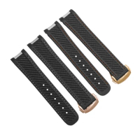 Men's and women's strap 20mm watch accessories for Omega hippocampus 300 AT150 8900 meters Marine rubber buckle butterfly strap