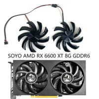 2Pcs/Set,85mm T129215SU,Video Card Cooling Fan,GPU VGA Cooler fan ,For SJS RX 6600 8G,For SOYO AMD Radeon RX 6600 XT Video card