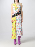 Womens Floral Print Ruffle Dress in White