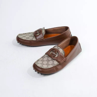 GUCCI Sepatu GUCCI GG INTERLOCKING MONOGRAM BEIGE BROWN LOAFER 100% ORIGINAL