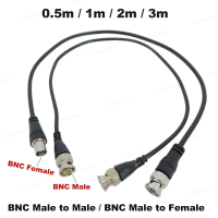 0.5m 1m 2m 3m BNC Male to Male female Adapter dual head Cable video Connector extension Wire For tv