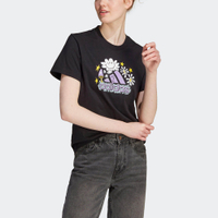 Adidas Doodle Fill T IJ7327 女 短袖 上衣 T恤 亞洲版 Q版塗鴉 雲朵 小花 休閒 黑