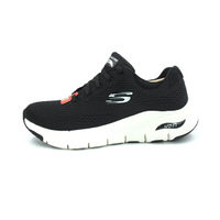 SKECHERS ArchFit 健走鞋 運動 網布 足弓鞋墊 寬楦 厚底 黑色 女生尺寸【149057WBKW】
