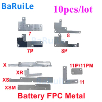BaRuiLe 10pcs Battery FPC Metal Plate Cover for iphone X XS XR 11 12 13 Pro Max 7 8 Plus Mini Inner Bracket Clip Parts