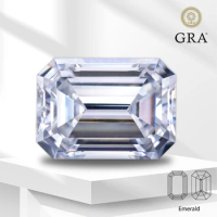 Moissanite Diamond Emerald Cut 0.5ct To 10ct D Color VVS1 Lab Grown Gemstone for Jewelry Rings Earrings Making with GRA Report