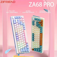 ZIFRIEND ZA68 Pro 68 Keys 3 Modes Mechanical Keyboard PBT RGB Wirless Bluetooth 2.4GHz Hot Swappable